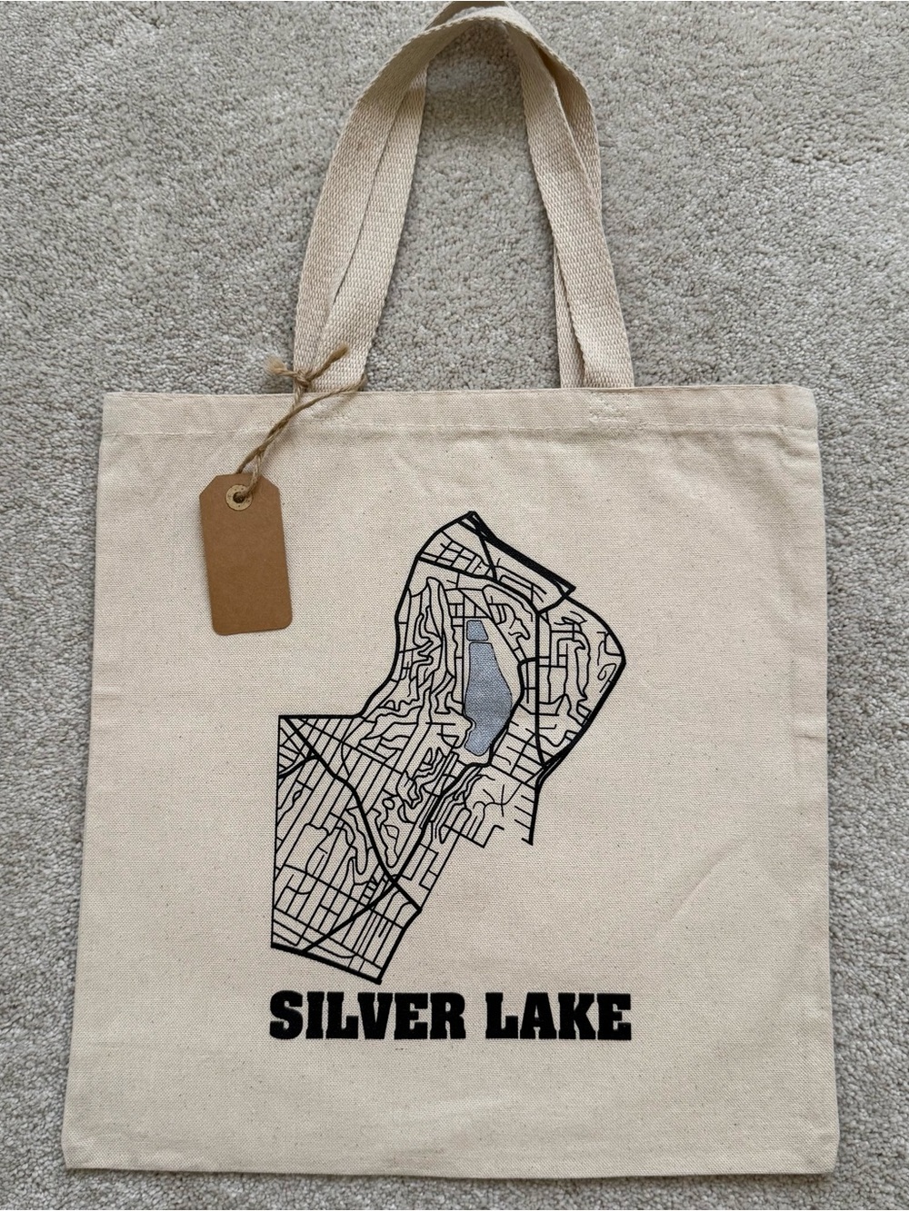 East Side Art Dept. Silver Lake Los Angeles Canvas Map Tote NWT